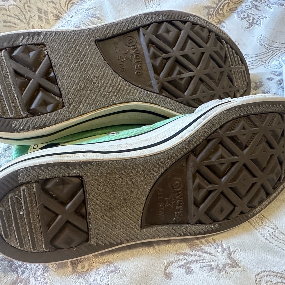 Converse Green High-Top Sneakers Canvas Lace-Up size 8 women’s/size 6 in men’s - Picture 4 of 11